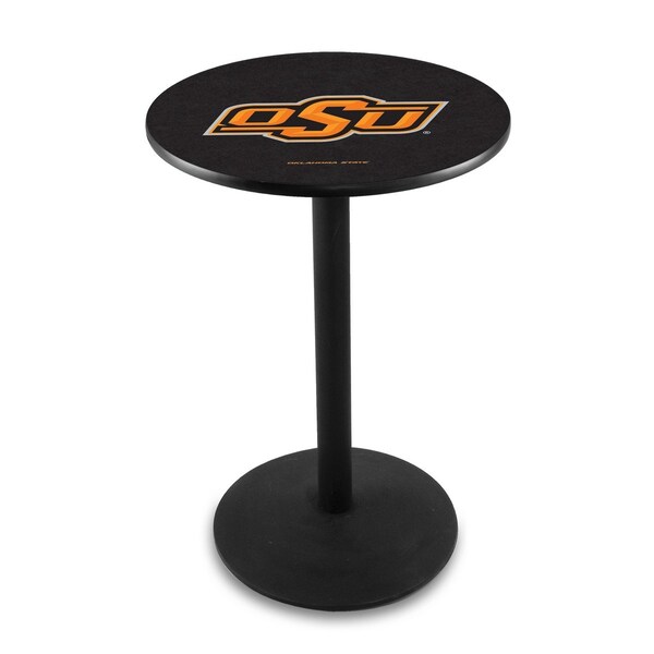 36" Blk Wrinkle Oklahoma State Pub Table